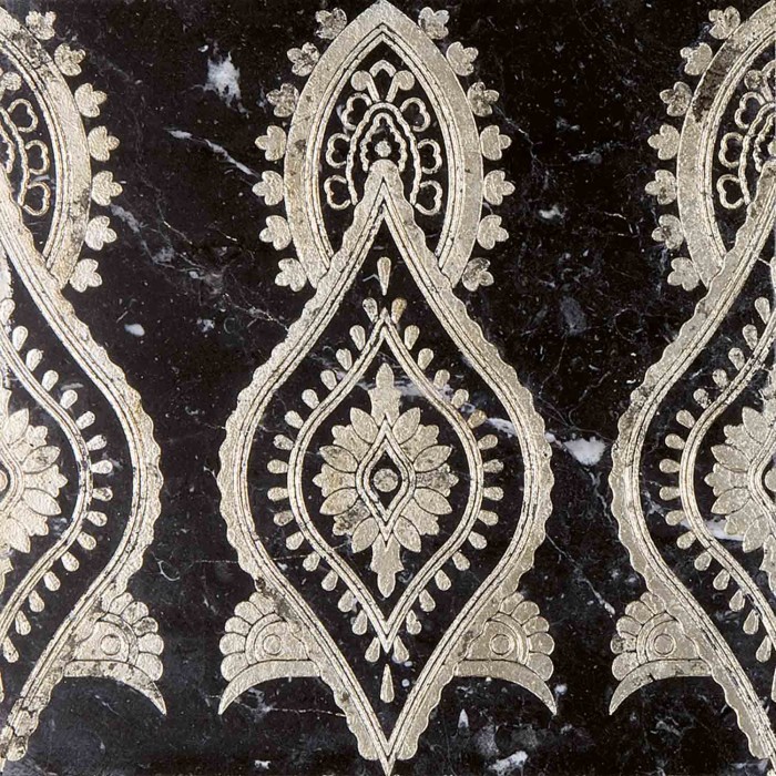 Lithos Mosaico Italia Inna A 305 NERO- old silver modulo cm 30,5 x 30,5 x 1