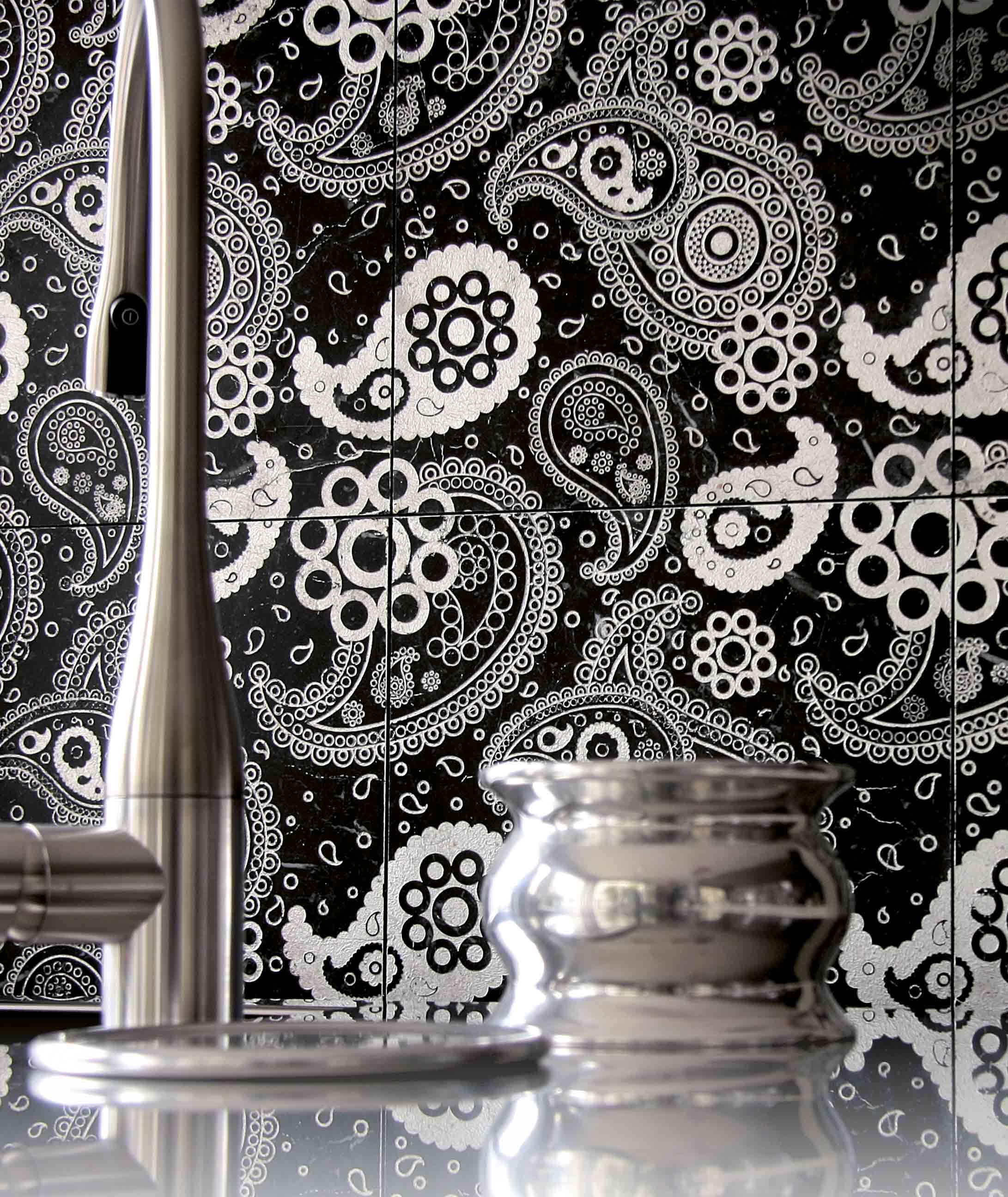 Lithos Mosaico Italia PAISLEY 305 NERO - SILVER