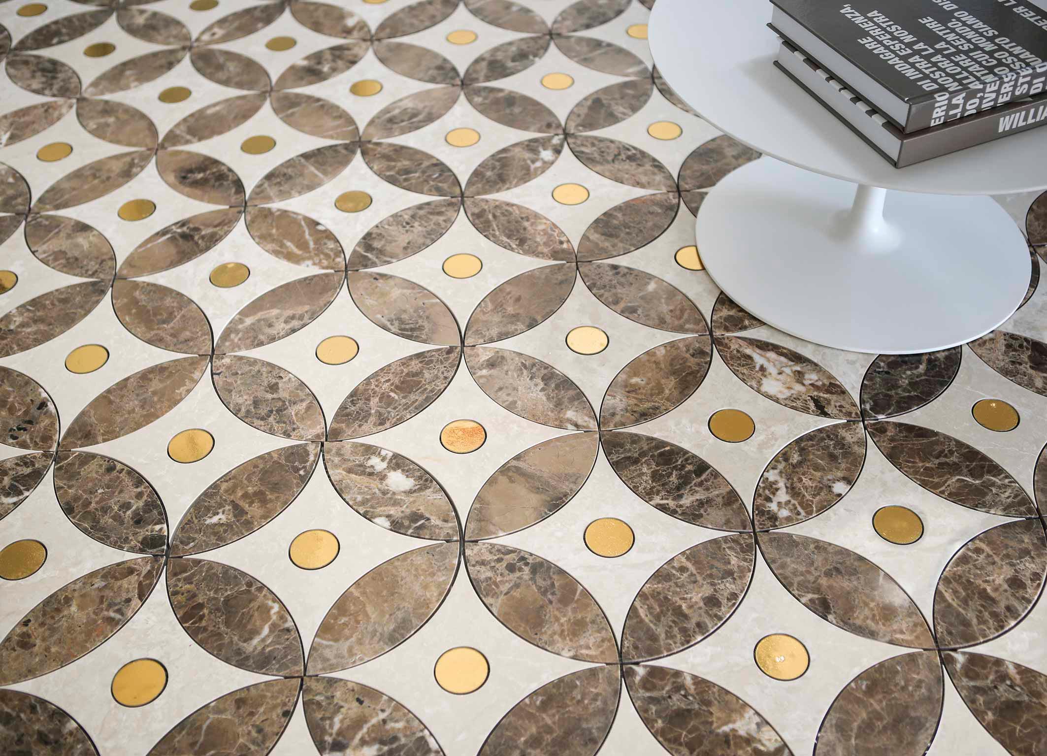 Lithos Mosaico Italia Bloom 1 300 marmo BOT - ME, glass LUX GOLD